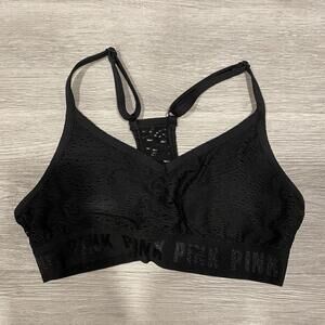 Victoria’s Secret PINK Women's Black Lace Ultimate Sports Bra Size XS